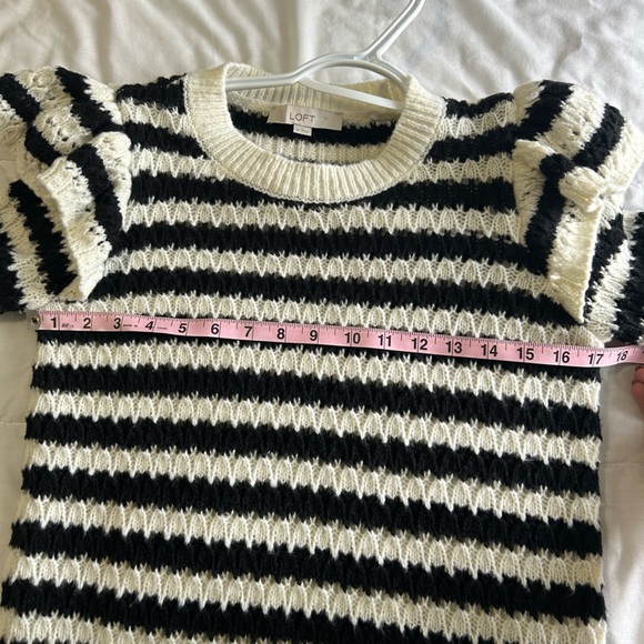 LOFT Black and White Striped Sweater - Picture 7 of 8